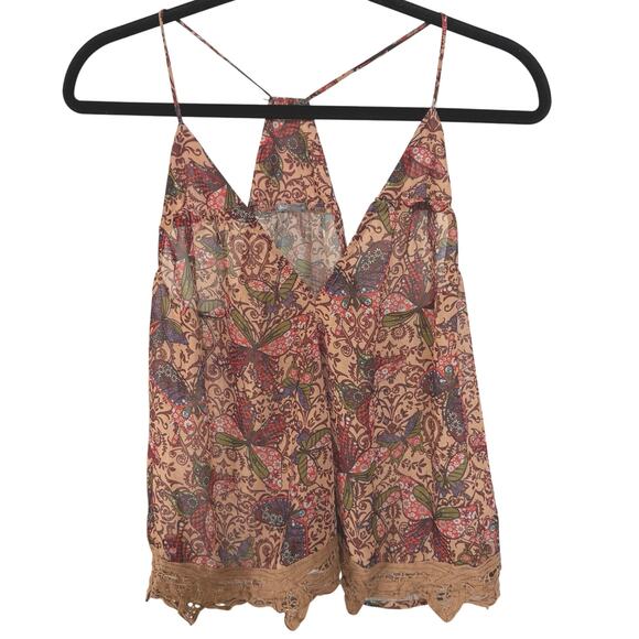 Y2K Charlotte Russe Butterfly Sheer Tank Top Racerback Festival Blouse Medium - Picture 1 of 8